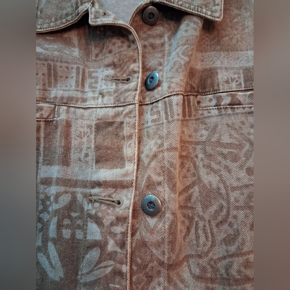 Chico's Brown Patterned Jean Jacket - image 4